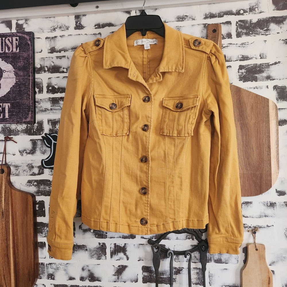 Yellow Button-Up Women's Jacket
